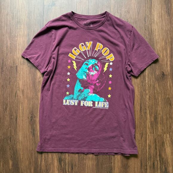 Iggy Pop Lust for Life Graphic Tee Purple Lee Classic Fit Size L - Picture 1 of 6